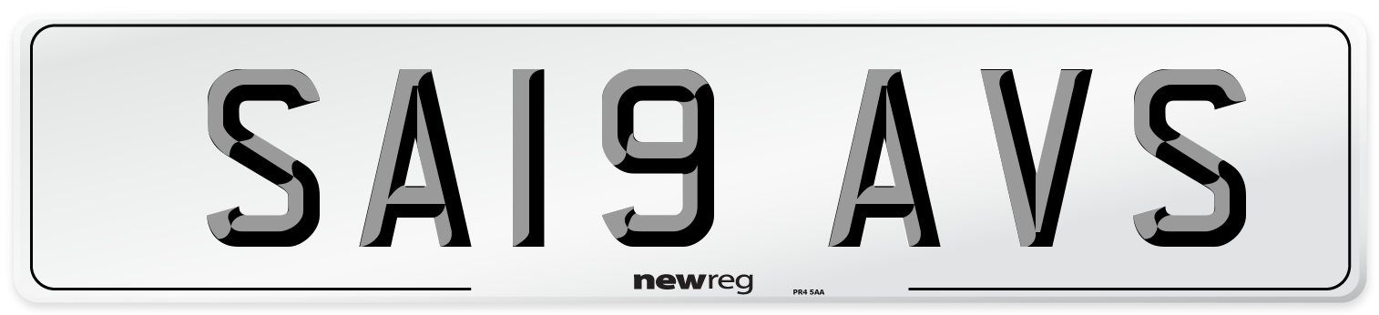 SA19 AVS Number Plate from New Reg